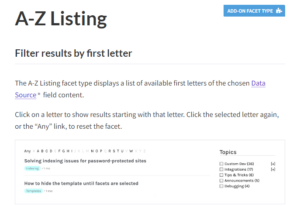 FacetWP A-Z Listing 1.3.9