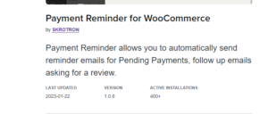Payment Reminder for WooCommerce 1.0.8