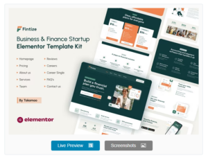 Fintize - Business & Finance Startup Elementor Template Kit