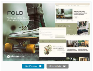 Fold - Vintage Style Blog Elementor Template Kit