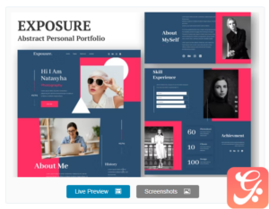 Exposure - Personal Portfolio Elementor Template Kit