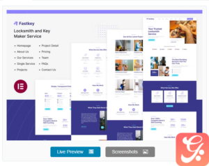 Fastkey | Locksmith and Key Maker Service Elementor Template Kit