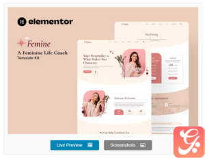 Femine - Feminine Life Coach Elementor Template Kit