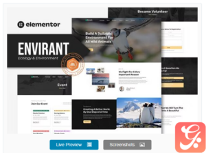 Envirant - Ecology and Environment Elementor Pro Template Kit