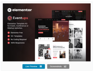 Eventups – Event & Conference Elementor Template Kit