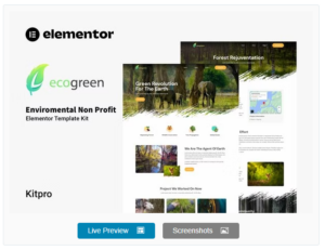 Ecogreen - Environmental Non Profit Elementor Template Kit
