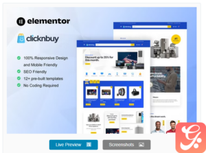 Clicknbuy - Woocommerce Electronic Store Elementor Template Kit