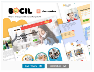 Bocil - Children Kindergarten Elementor Template Kit