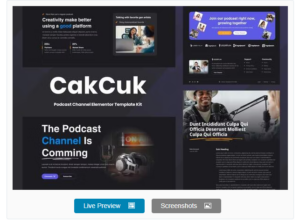 CakCuk - Podcast Channel Elementor Template Kit