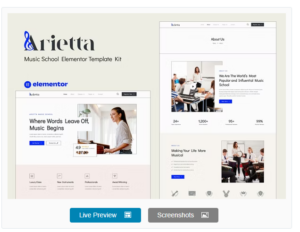 Arietta - Music School Elementor Template Kit