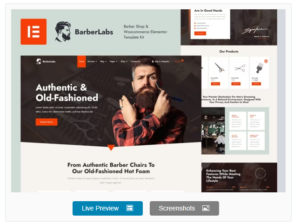 BarberLabs - Barber Shop Elementor Template Kit