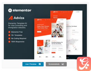 Adviza – Immigration & Visa Consulting Elementor Template Kit