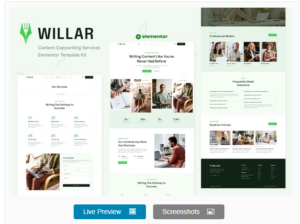 Willar - Content Copywriting Services Elementor Template Kit