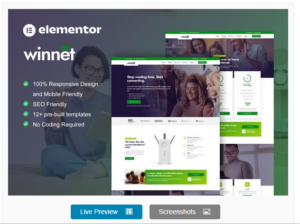 WinNet - Broadband & Internet Service Provider Elementor Template Kit