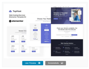 TopHost - Web Hosting Services Elementor Template Kit