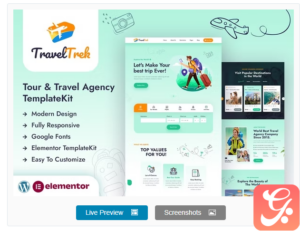 Travel Trek - Tour and Travel Agency Elementor Template Kit