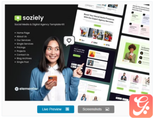 Soziely | Social Media & Digital Marketing Agency Elementor Template Kit