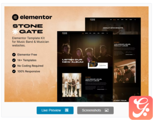 Stonegate – Music Band & Musician Elementor Template Kit