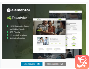 TaxAdvize - Tax Advisor & Financial Consulting Elementor Template Kit