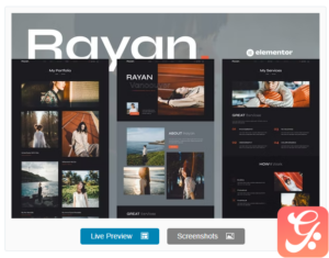 Rayan - Photography & Portfolio Elementor Template Kit