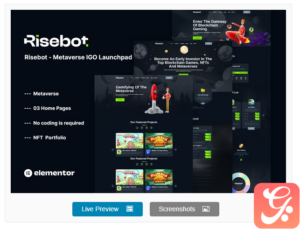Risebot - Metaverse IGO Launchpad Elementor Template Kit