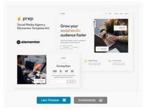 Prep - Social Media Agency Elementor Template Kit
