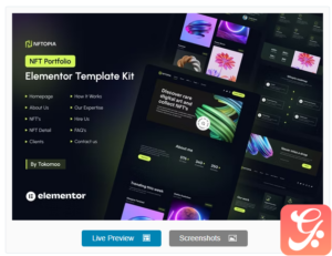 Nftopia - NFT Portfolio Elementor Pro Template Kit