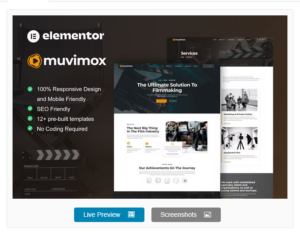 Muvimox - Film Maker & Movie Studio Elementor Template Kit