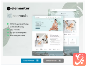 Neermala - Beauty Clinic & Dermatology Elementor Template Kit