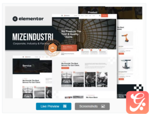 Mizeindustri - Corporate, Industry & Factory Elementor Template Kit