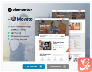 Moveto - Moving Company Elementor Template Kit