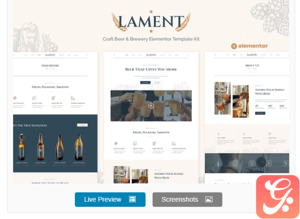 Lament - Craft Beer & Brewery Elementor Template Kit
