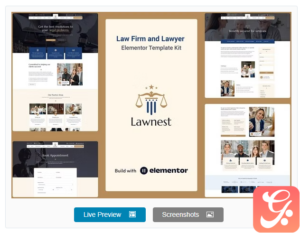 Lawnest - Law Firm & Lawyer Elementor Pro Template Kit