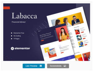 Labacca - Financial Advisor Elementor Template Kit