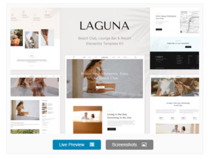 Laguna - Beach Club Lounge Bar & Resort Elementor Template Kit