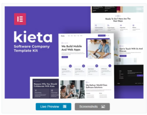 Kieta - App & Software Agency Elementor Template Kit