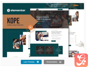 Kope - Cafe Coffee Shop & Bar Elementor Template Kit