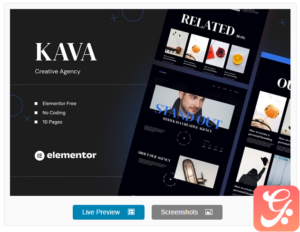 Kava - Creative Agency Elementor Template Kits