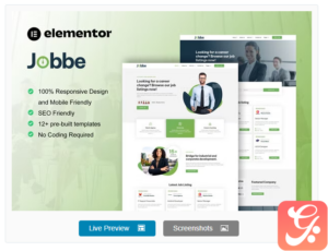 Jobbe - Job Listing & Recruitment Agency Elementor Template Kit