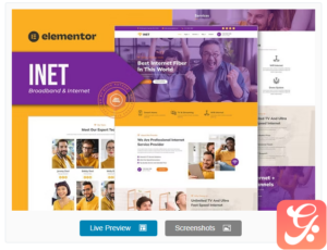 Inet - Broadband & Internet Service Provider Elementor Pro Template Kit