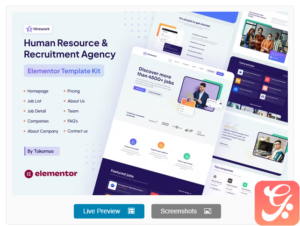 Hirework - Human Resource & Recruitment Agency Elementor Pro Template Kit