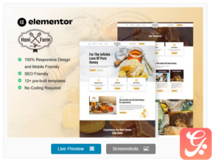 HoniFarm - Honey Bee Farm Elementor Template Kit