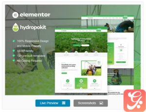 Hydropokit - Hydroponic & Agriculture Elementor Template Kit
