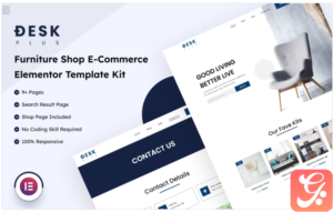 DeskPlus - Furniture Shop E-Commerce Elementor Template Kit