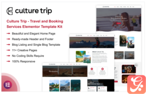 Culture Trip - Travel and Booking Services Elementor Template Kit