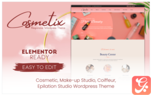 Cosmetix - Cosmetics, Make-Up Studio, Women Hairdresser Wordpress Theme