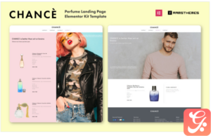CHANCE - Perfume Landing Page WordPress Template Elementor Kit