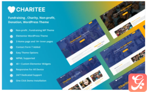 Charitee - Non-Profit Fundraising Donation WordPress theme.