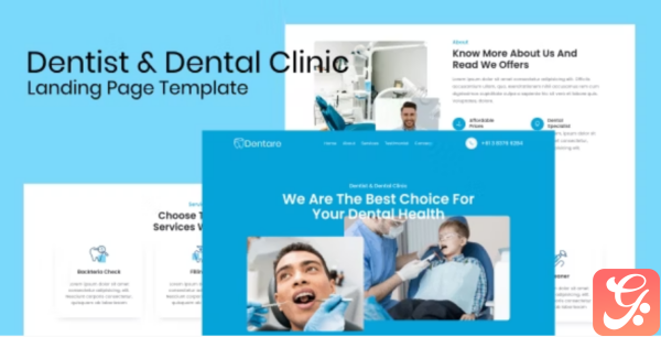 Dentare Dentist Dental Clinic Landing Page Template
