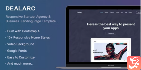 Dealarc Responsive Startup Agency Business Landing Page Template